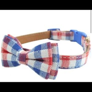 Handmade Essential Oil Infused 4th of July Dog BowTie Calming Collar
